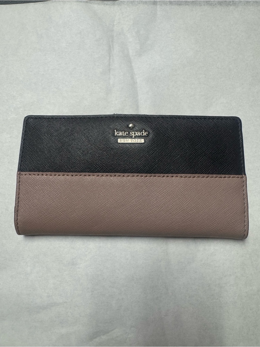 kate spade Two-Tone Black and Blush Continental Wallet